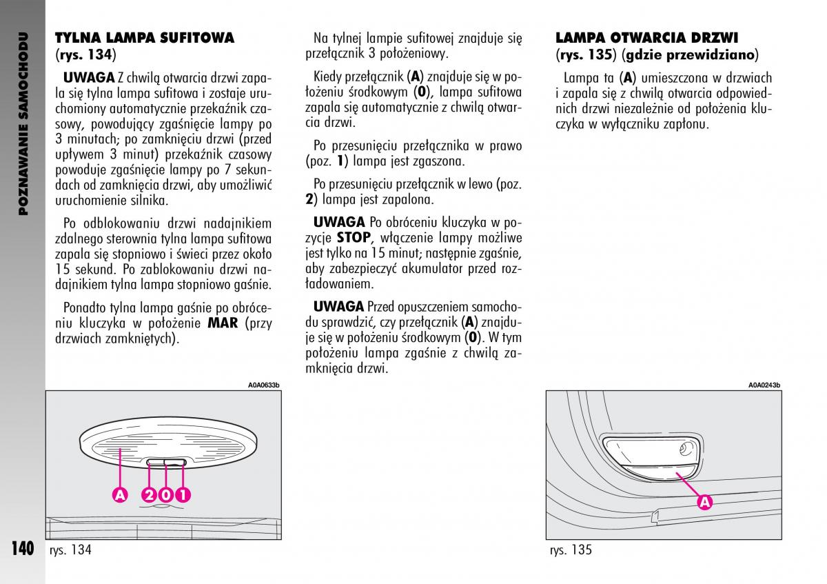 Alfa Romeo GT instrukcja obslugi / page 141