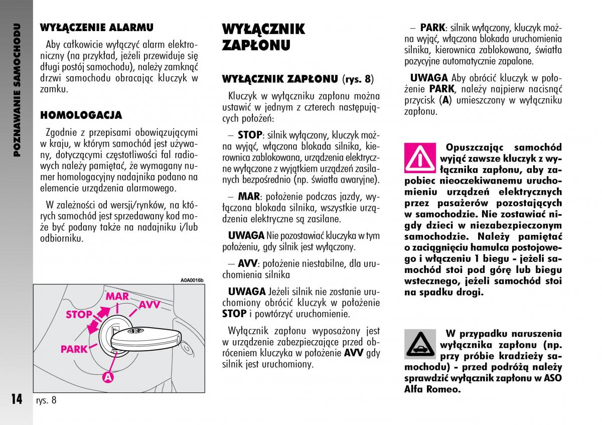Alfa Romeo GT instrukcja obslugi / page 15
