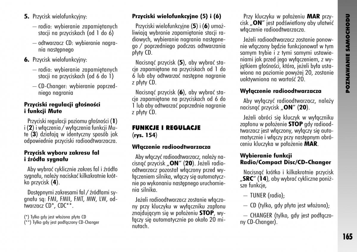 Alfa Romeo GT instrukcja obslugi / page 166