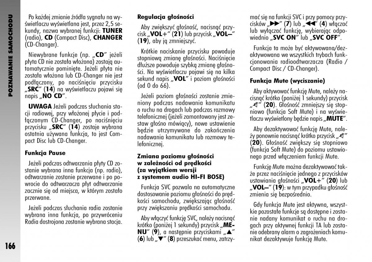 Alfa Romeo GT instrukcja obslugi / page 167
