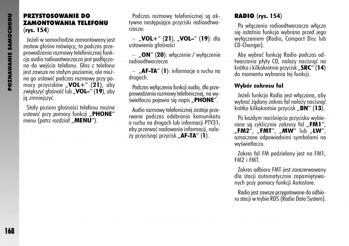 Alfa Romeo GT instrukcja obslugi / page 169