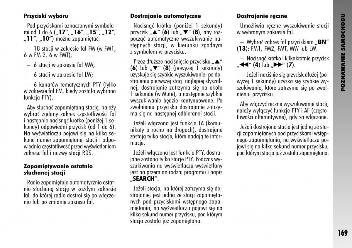 Alfa Romeo GT instrukcja obslugi / page 170