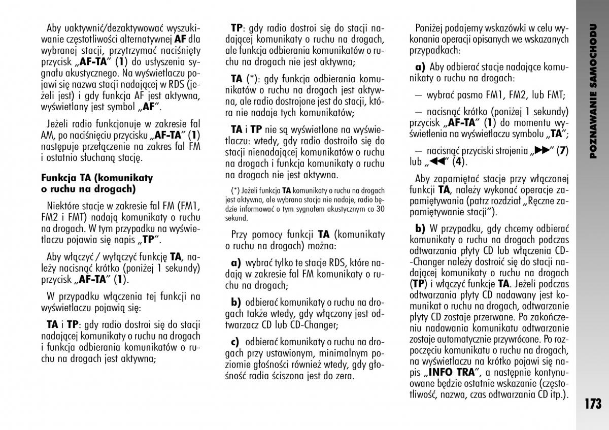 Alfa Romeo GT instrukcja obslugi / page 174