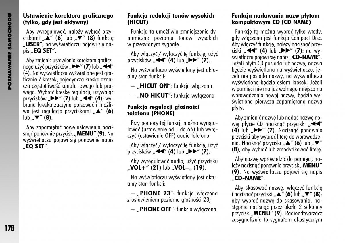 Alfa Romeo GT instrukcja obslugi / page 179