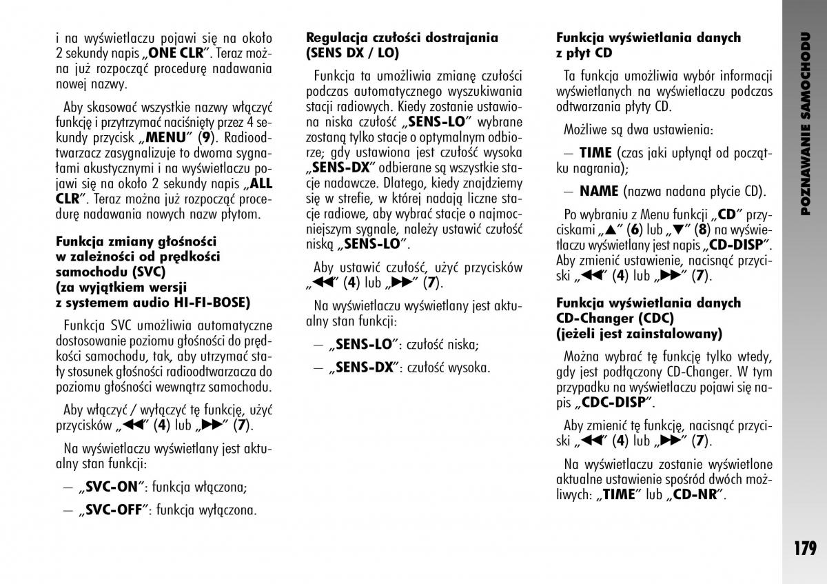 Alfa Romeo GT instrukcja obslugi / page 180