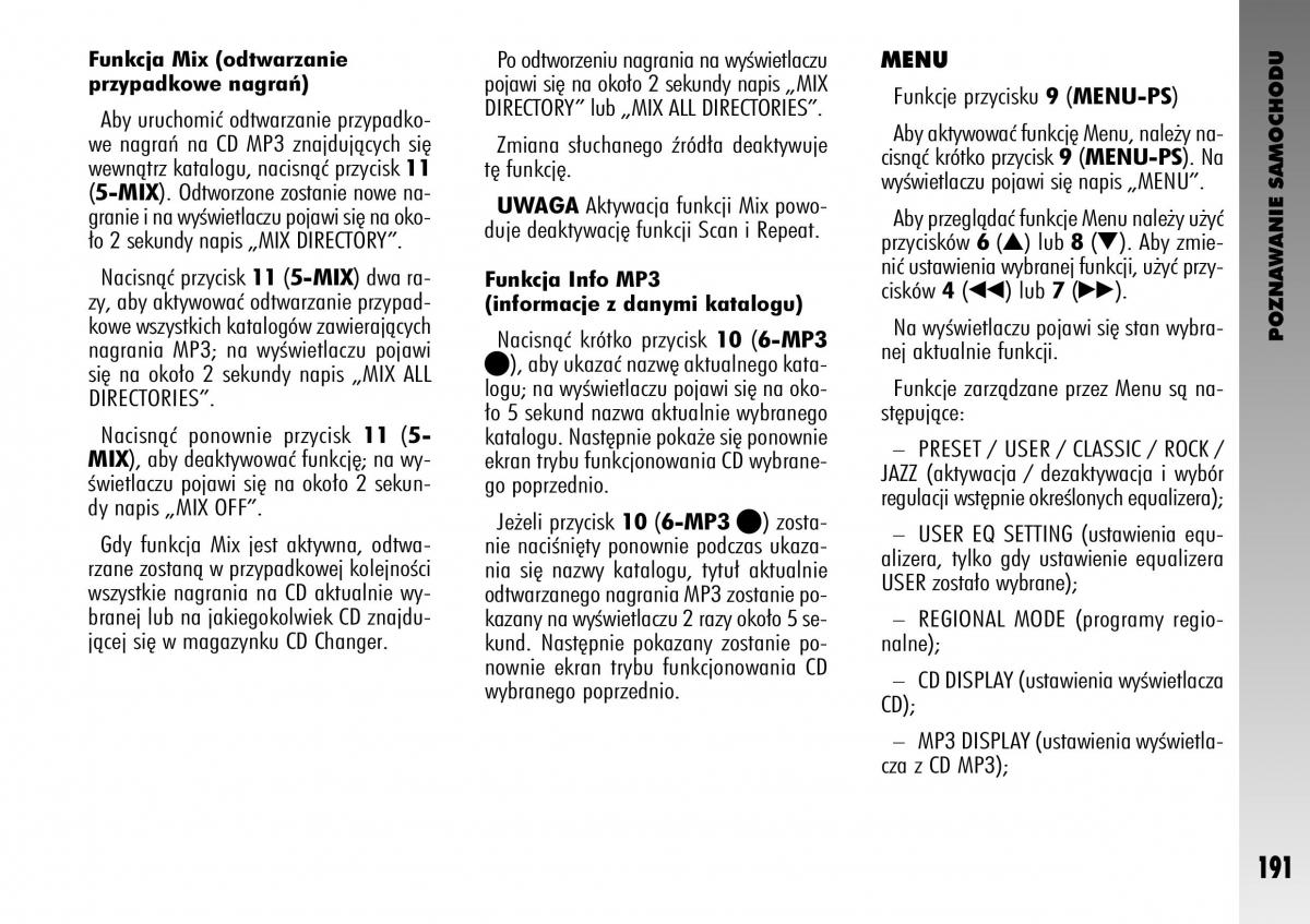 Alfa Romeo GT instrukcja obslugi / page 192