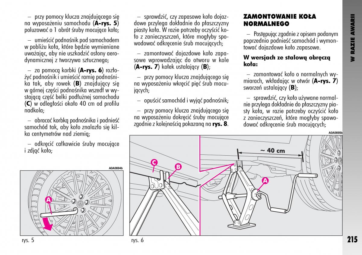 Alfa Romeo GT instrukcja obslugi / page 216