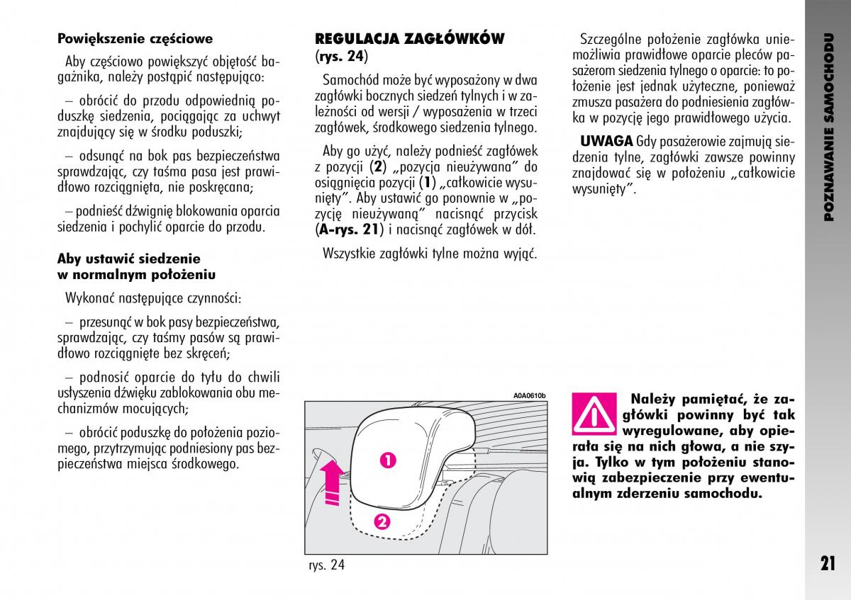 Alfa Romeo GT instrukcja obslugi / page 22