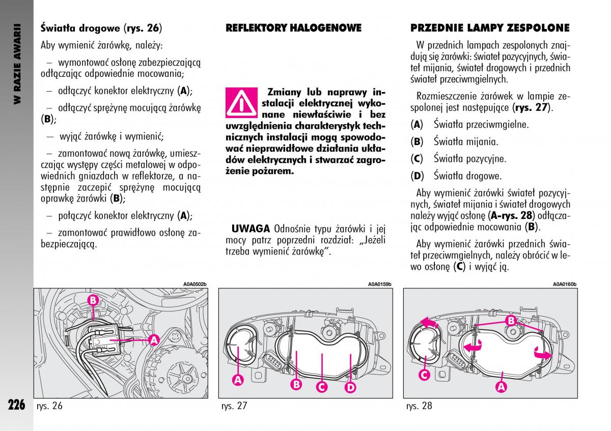 Alfa Romeo GT instrukcja obslugi / page 227