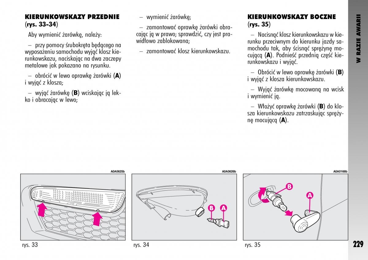 Alfa Romeo GT instrukcja obslugi / page 230