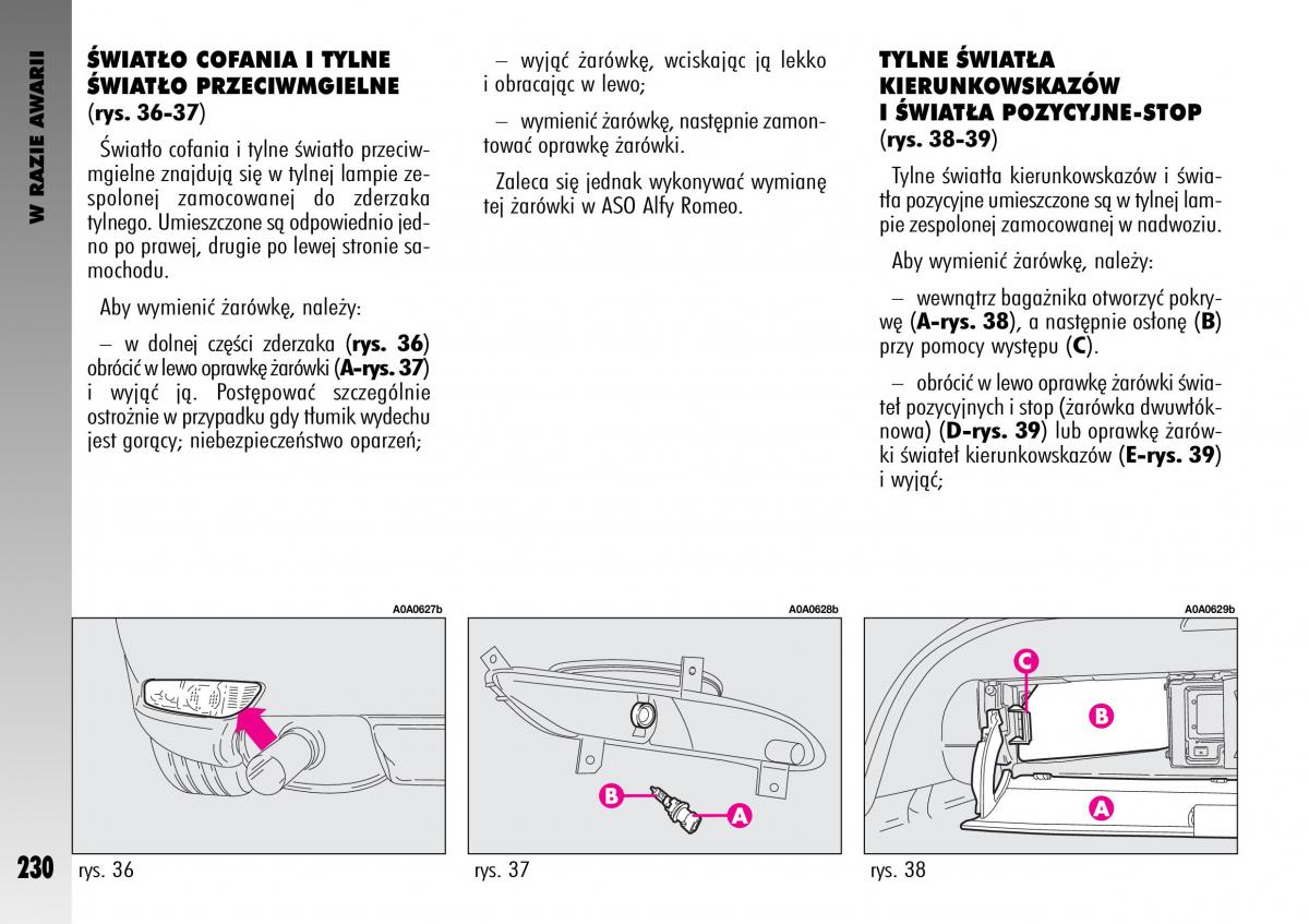Alfa Romeo GT instrukcja obslugi / page 231