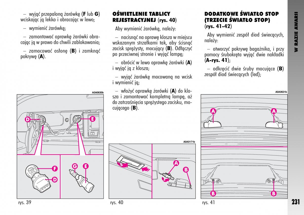 Alfa Romeo GT instrukcja obslugi / page 232