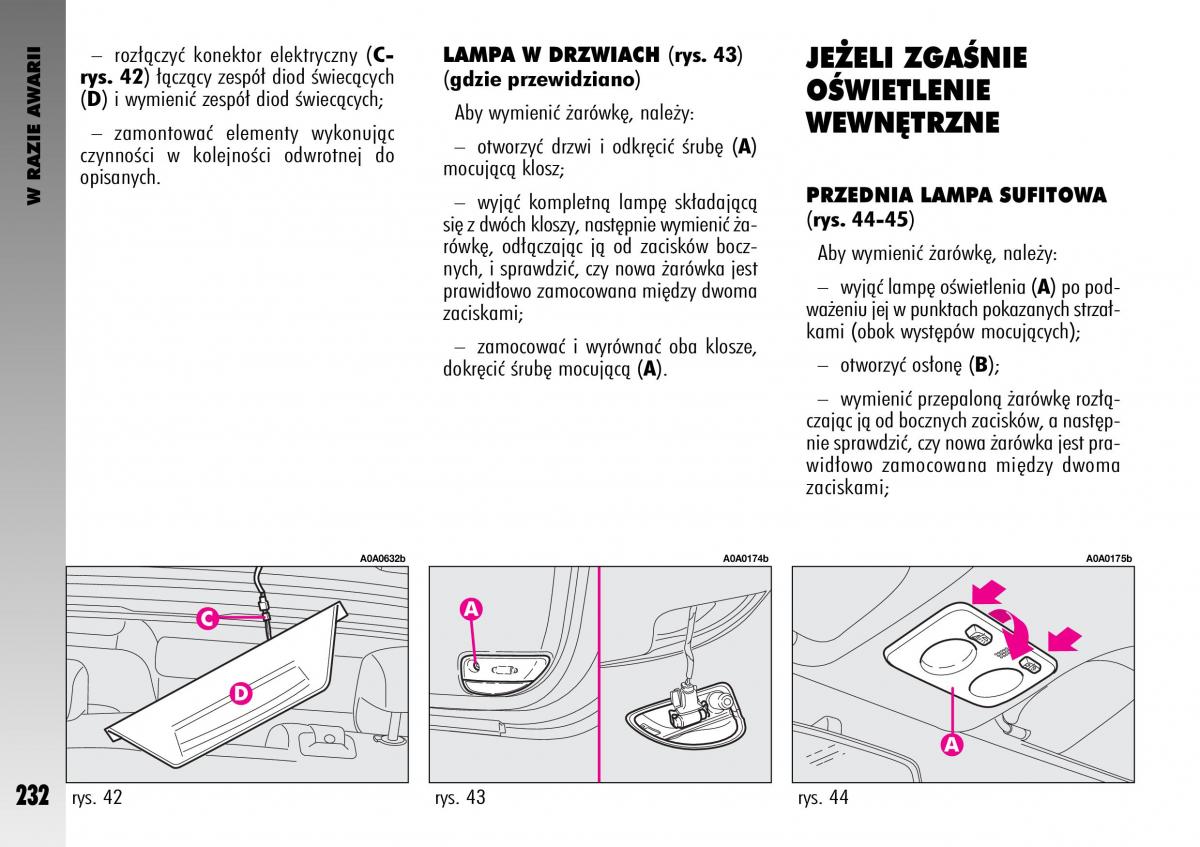 Alfa Romeo GT instrukcja obslugi / page 233