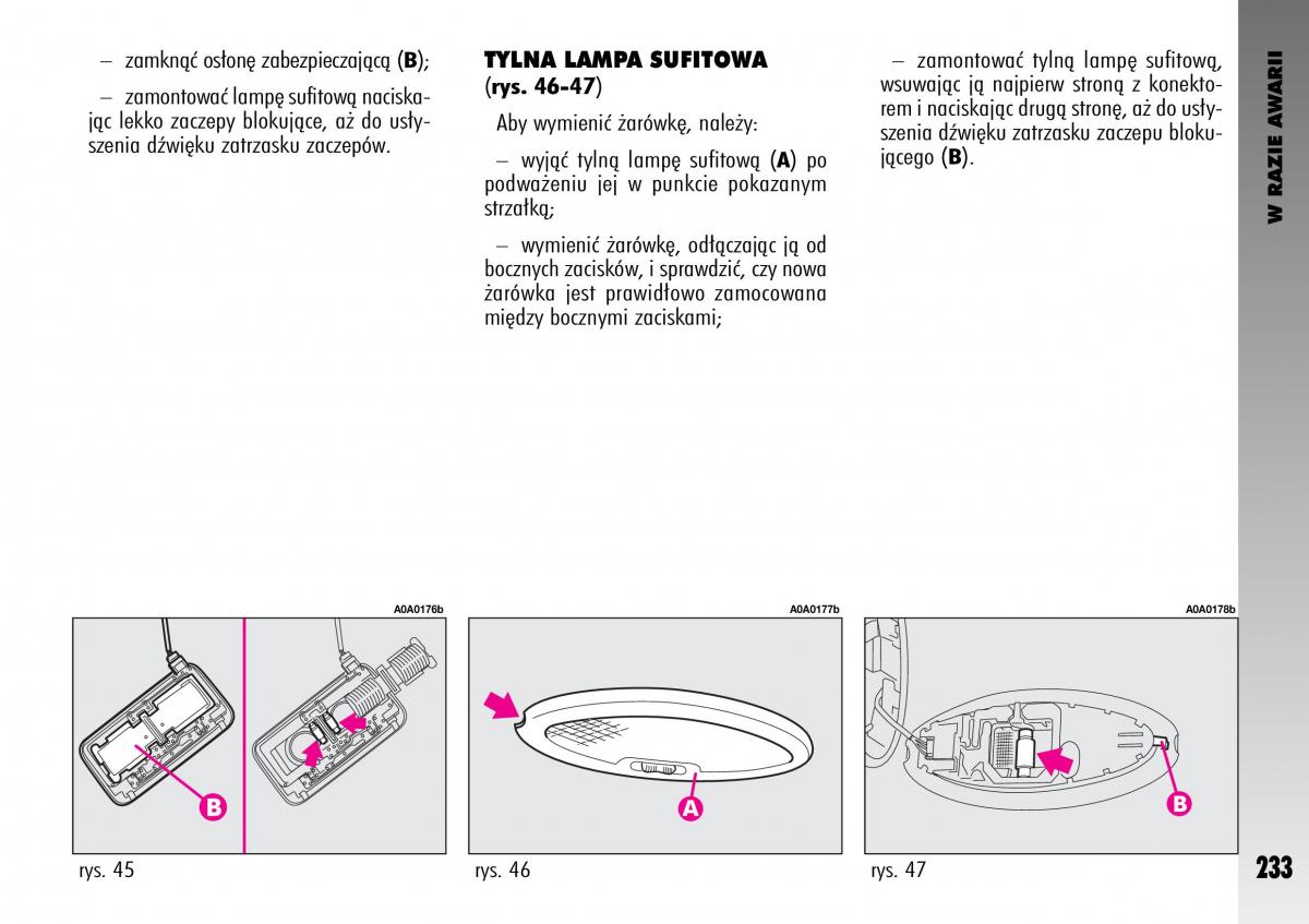 Alfa Romeo GT instrukcja obslugi / page 234