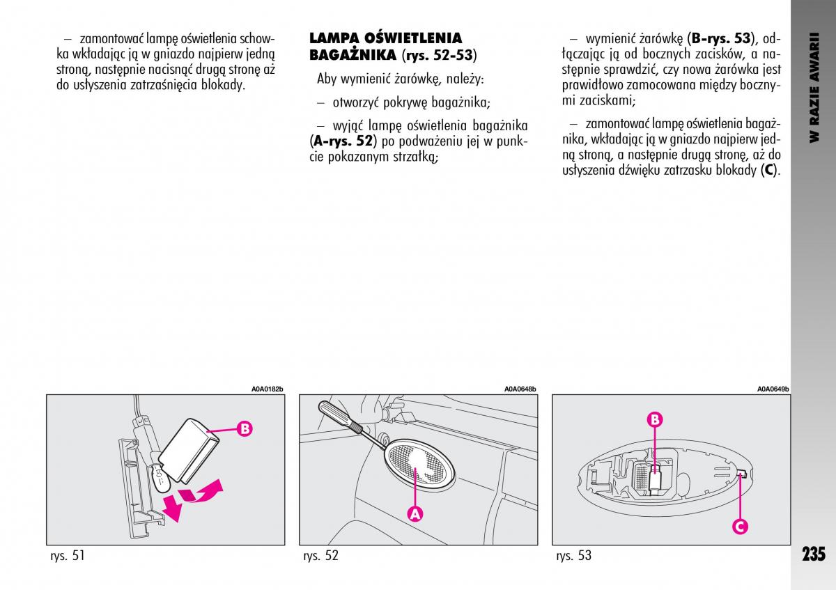 Alfa Romeo GT instrukcja obslugi / page 236