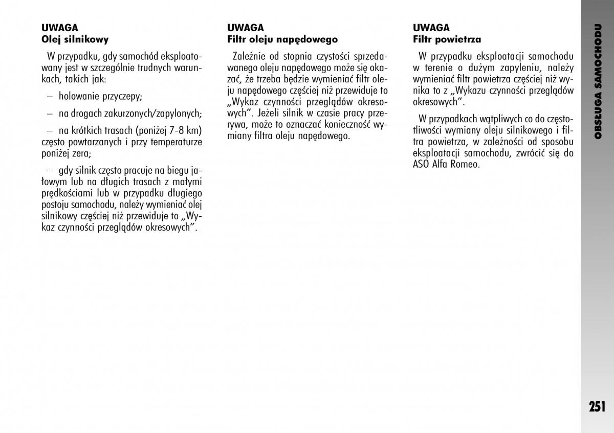 Alfa Romeo GT instrukcja obslugi / page 252