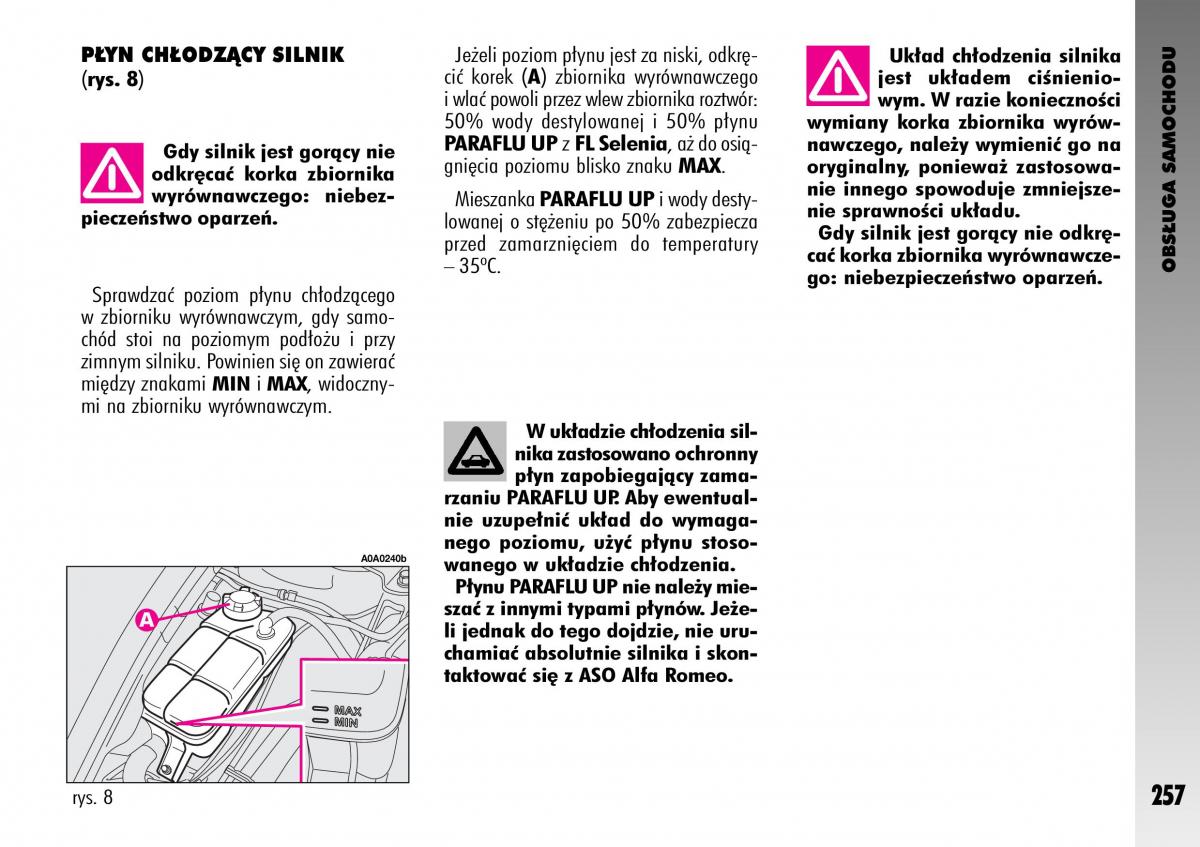 Alfa Romeo GT instrukcja obslugi / page 258