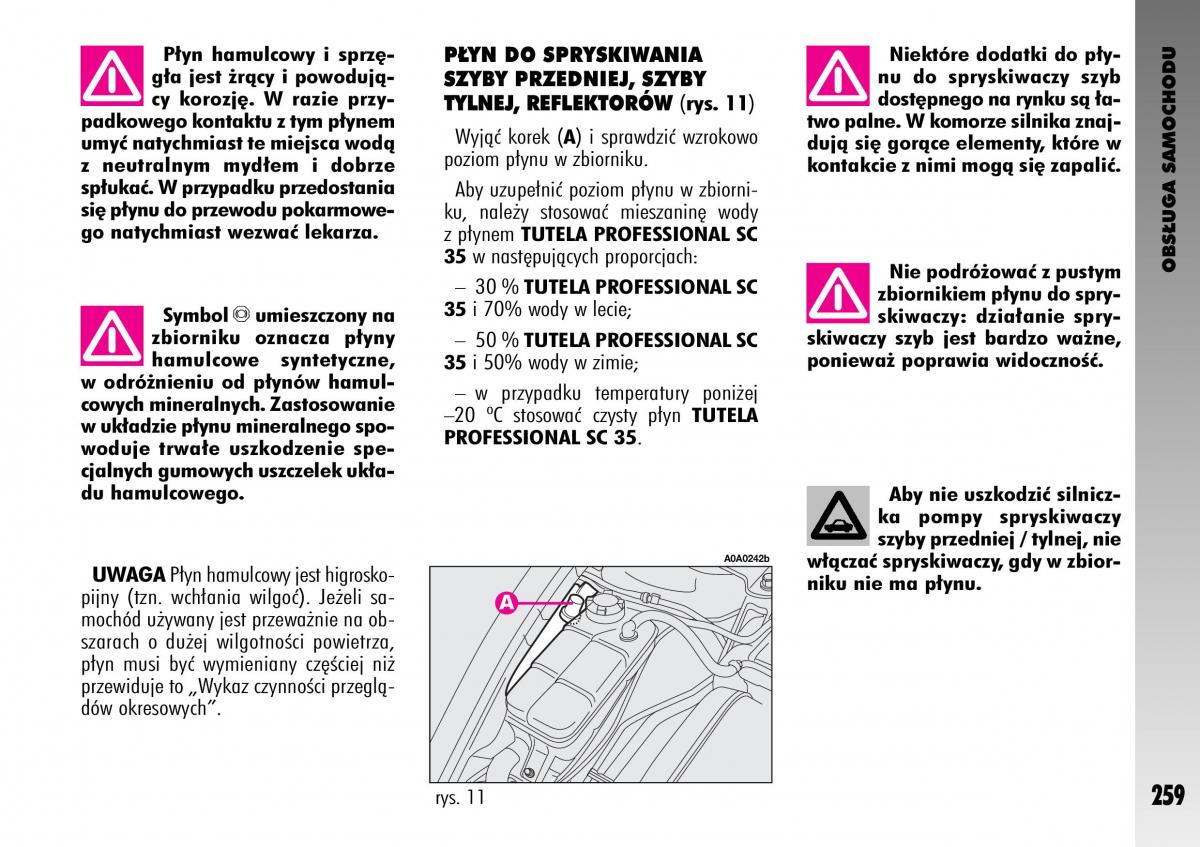 Alfa Romeo GT instrukcja obslugi / page 260