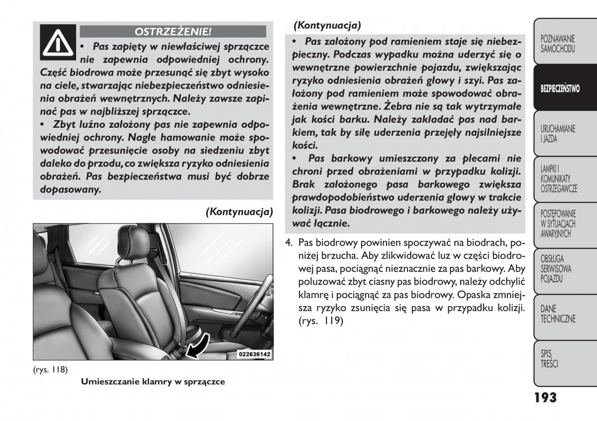 Fiat Freemont instrukcja / page 199