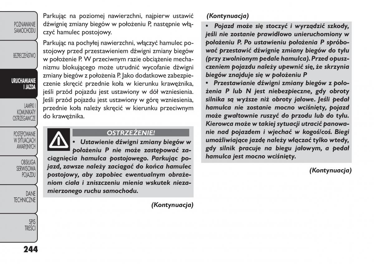 Fiat Freemont instrukcja obslugi / page 250