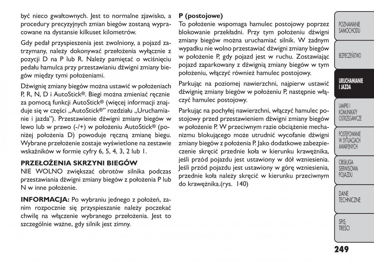 Fiat Freemont instrukcja obslugi / page 255