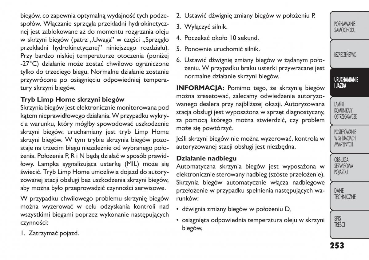 Fiat Freemont instrukcja obslugi / page 259
