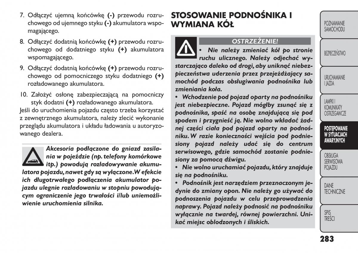 Fiat Freemont instrukcja obslugi / page 289
