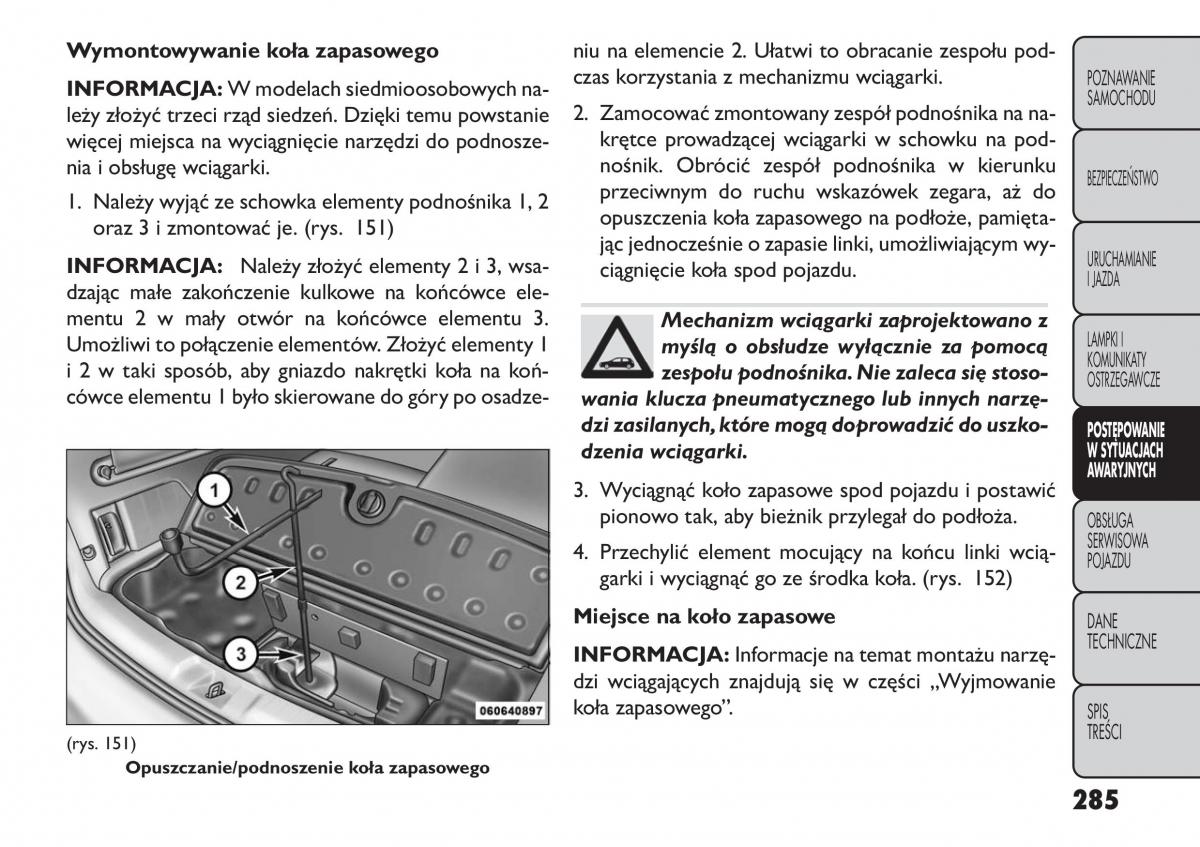 Fiat Freemont instrukcja obslugi / page 291