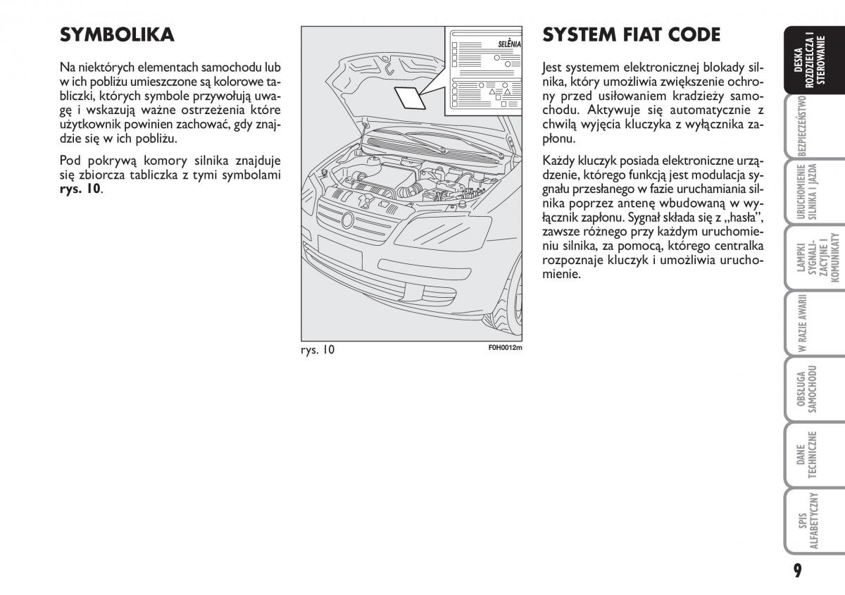 Fiat Idea instrukcja obslugi / page 10