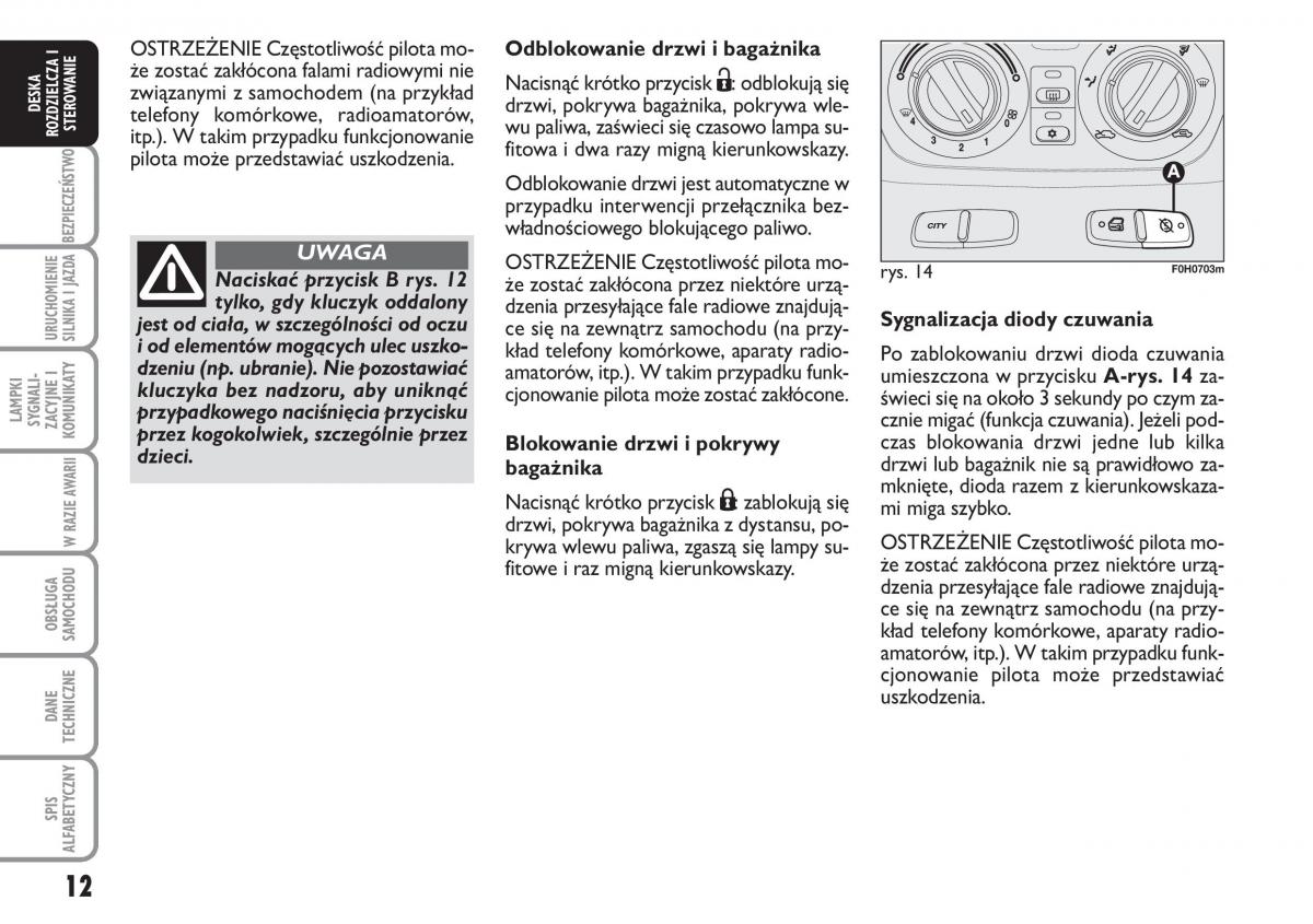 manual  Fiat Idea instrukcja / page 13