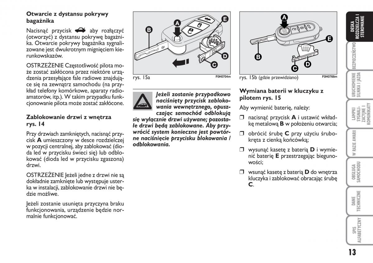 Fiat Idea instrukcja obslugi / page 14