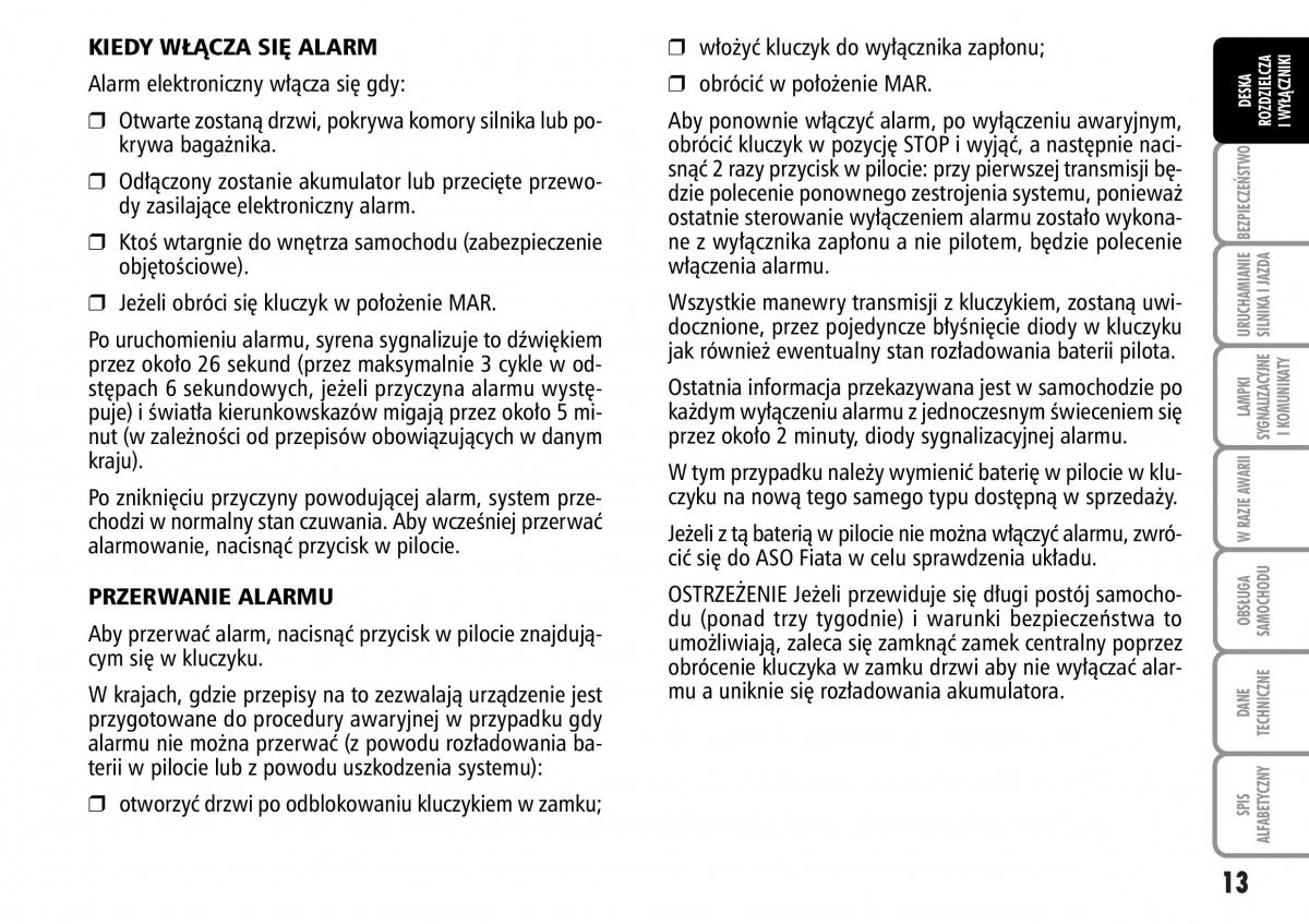 manual  Fiat Multipla II 2 instrukcja / page 14