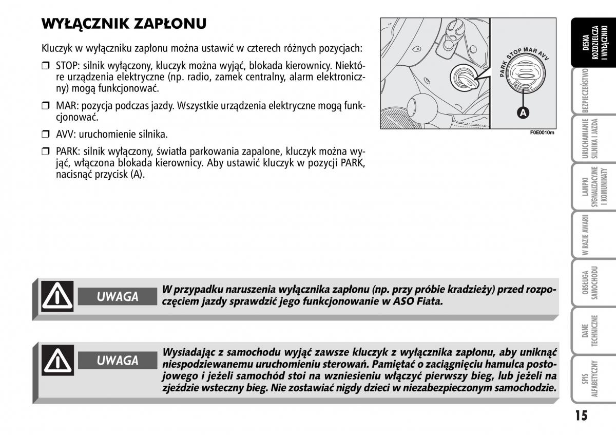 manual  Fiat Multipla II 2 instrukcja / page 16