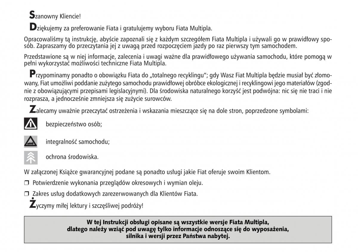 manual  Fiat Multipla II 2 instrukcja / page 2