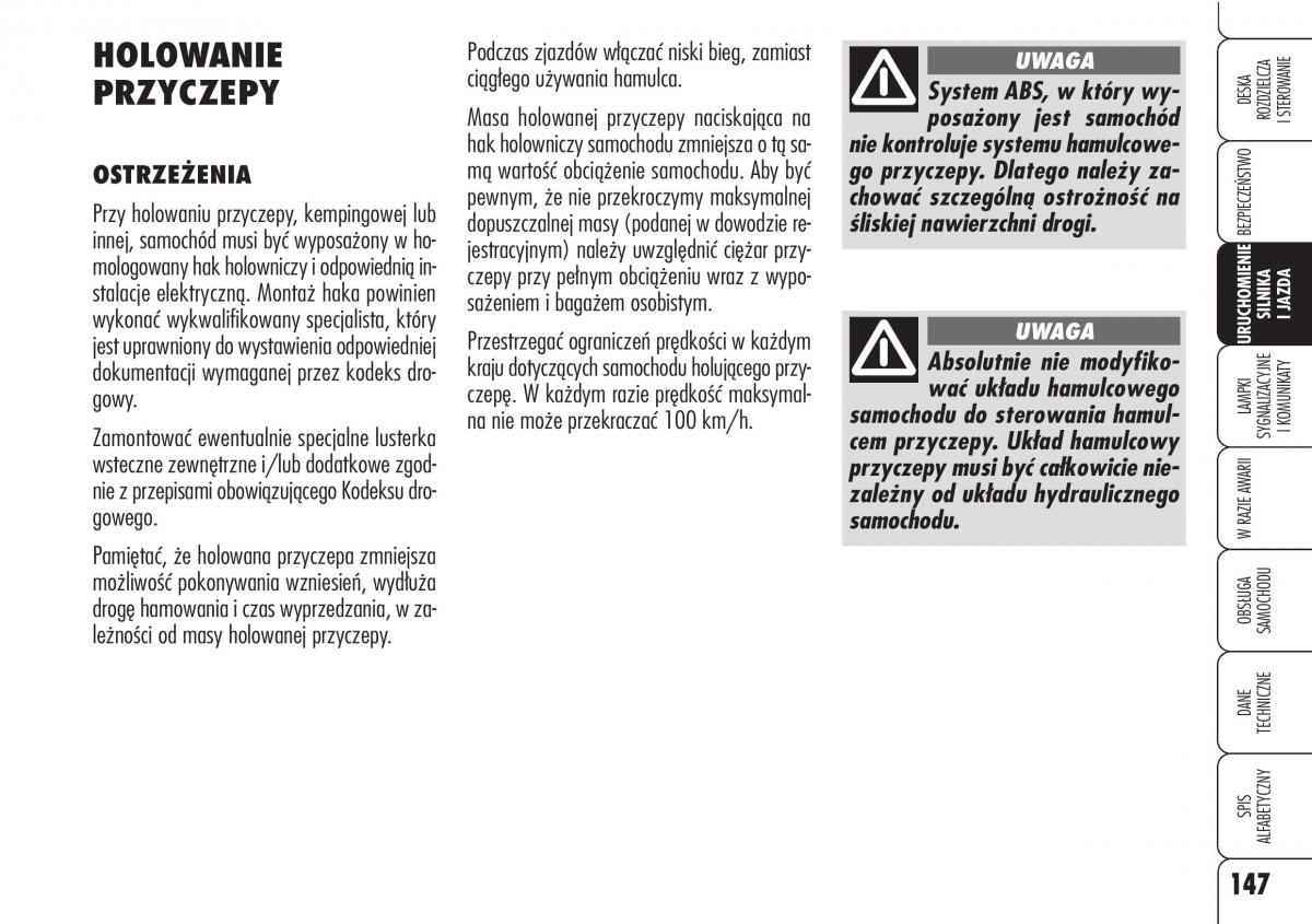 manual Alfa Romeo Brera Alfa Romeo Brera Spider instrukcja / page 149