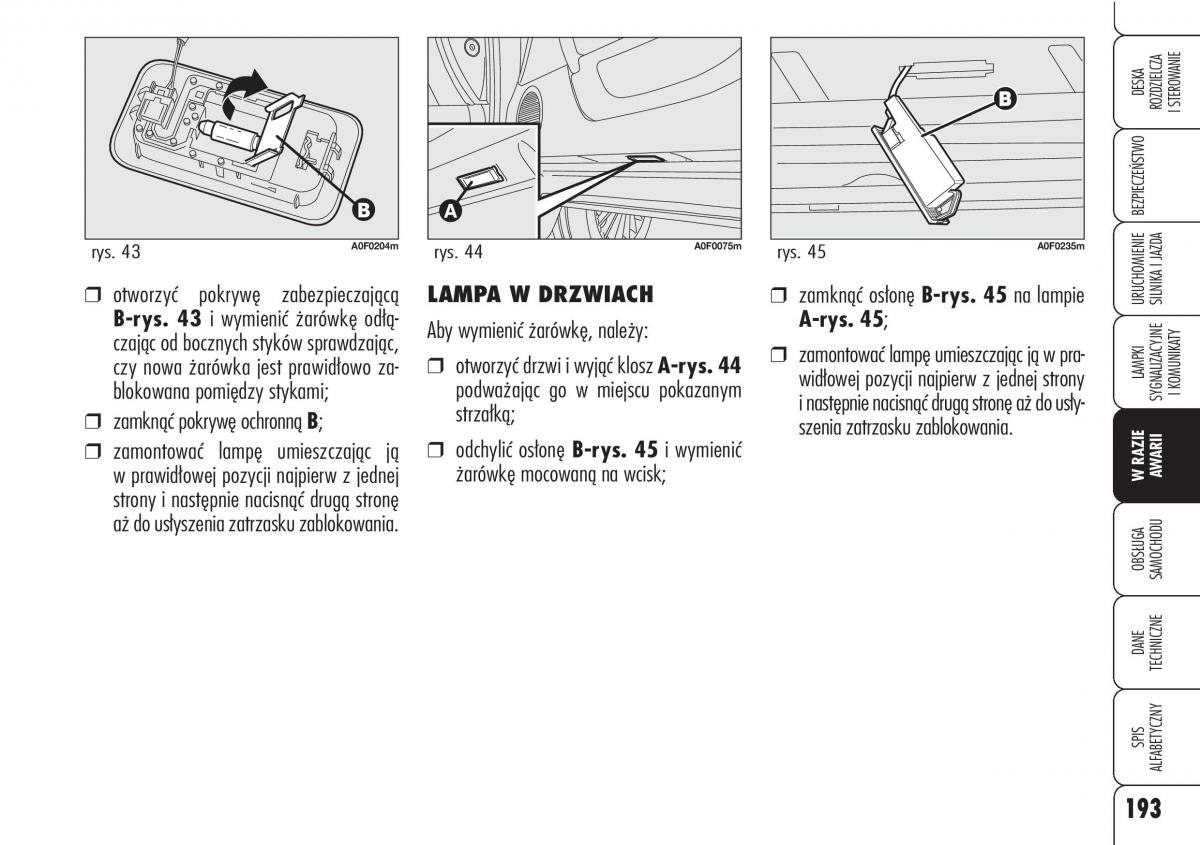 Alfa Romeo Brera Spider instrukcja obslugi / page 195