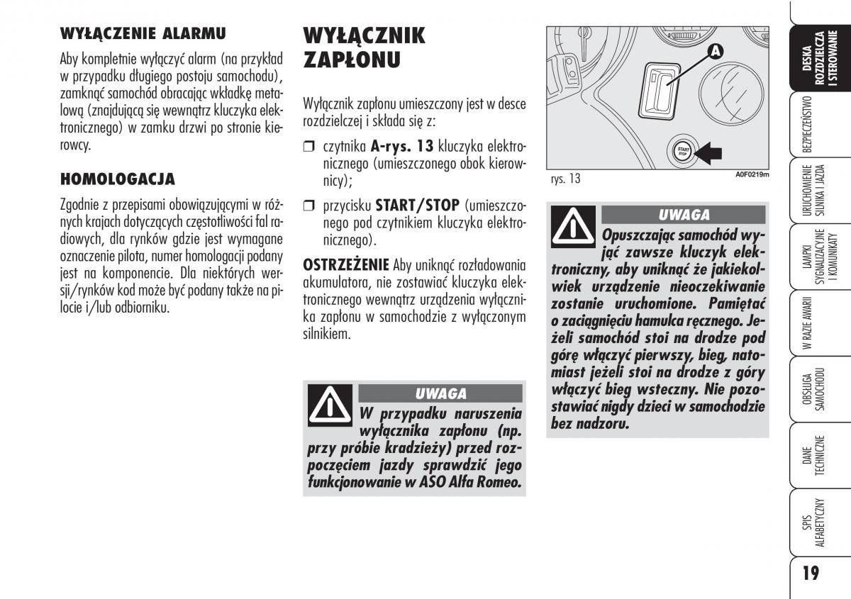 manual  Alfa Romeo Brera Spider instrukcja / page 21