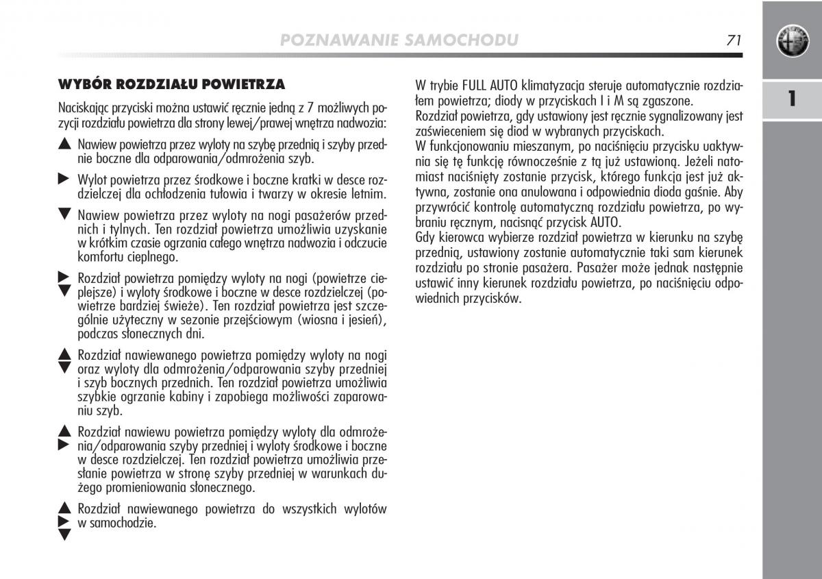 Alfa Romeo Mito instrukcja obslugi / page 72