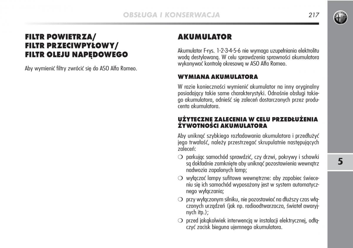 Alfa Romeo Mito instrukcja obslugi / page 218