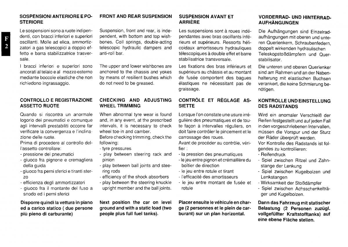 Ferrari Testarossa owners manual / page 62
