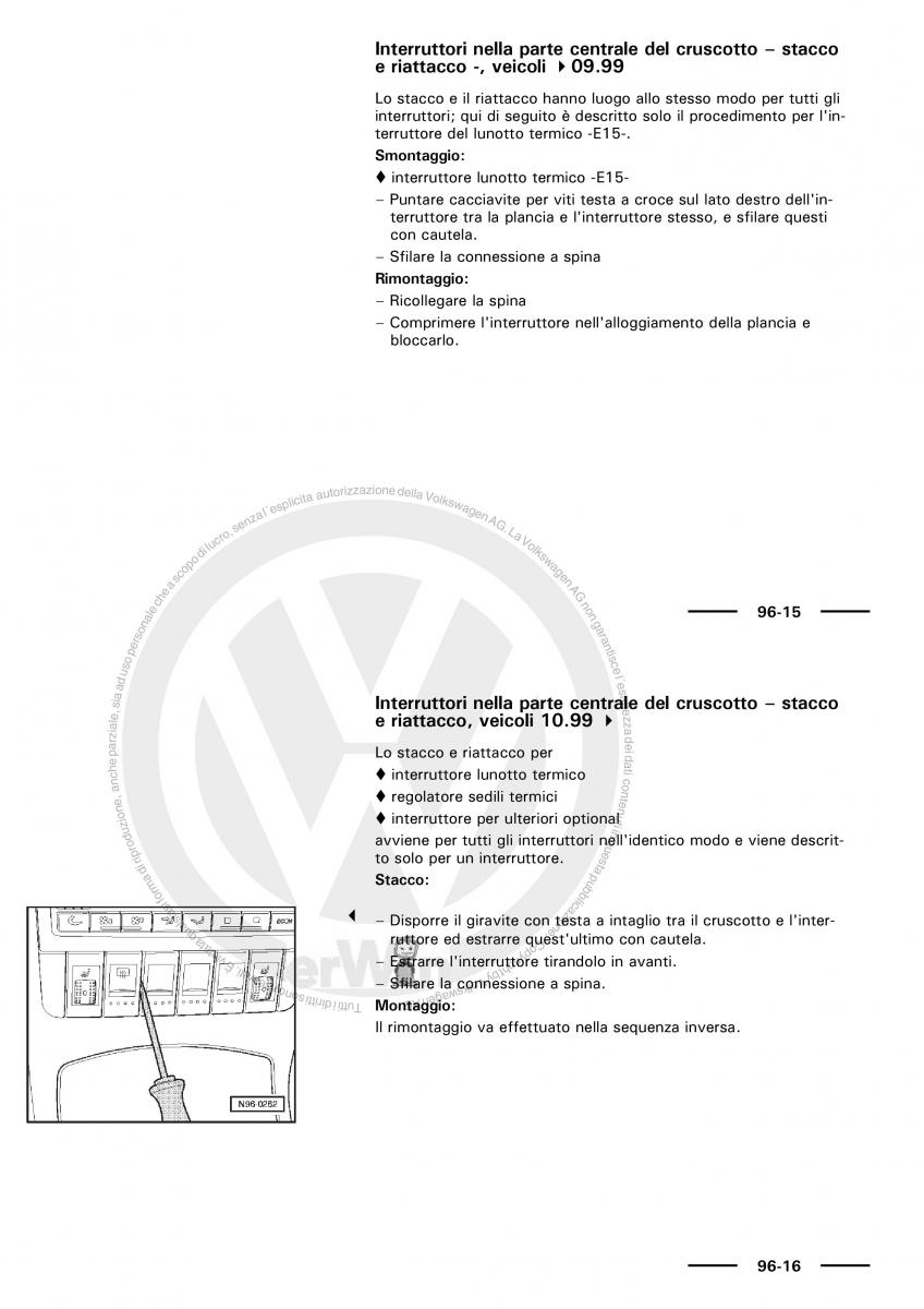 VW Polo servizio assistenza informazione tecnica / page 159