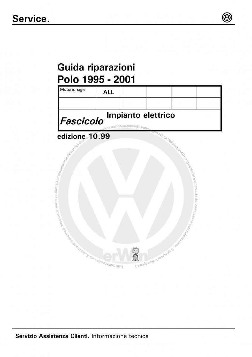VW Polo servizio assistenza informazione tecnica / page 1