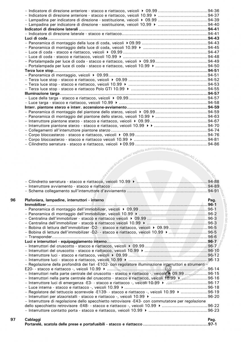 VW Polo servizio assistenza informazione tecnica / page 5