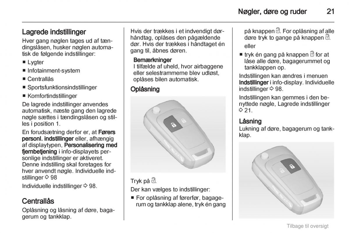 Opel Astra J IV 4 ejere handbog / page 21