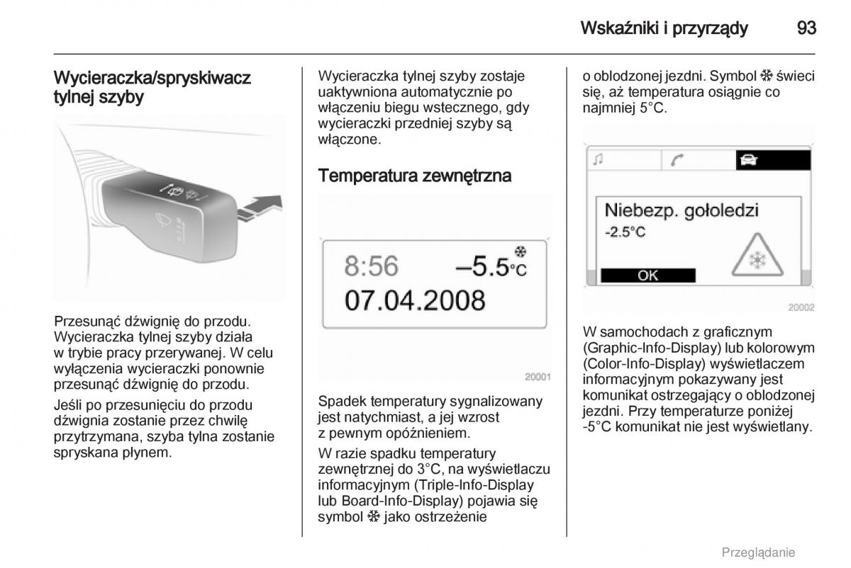 Opel Astra H III 3 instrukcja obslugi / page 93