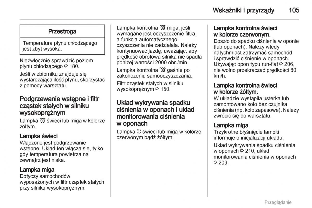 Opel Astra H III 3 instrukcja obslugi / page 105