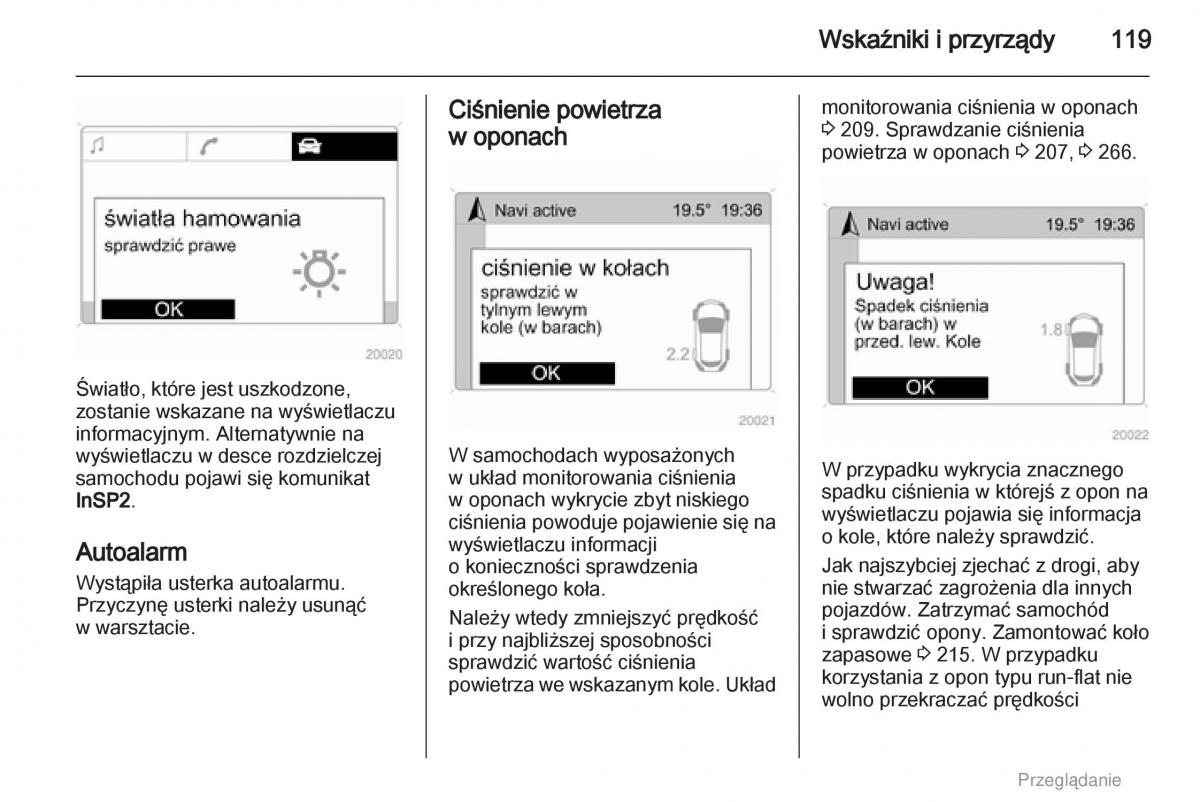 Opel Astra H III 3 instrukcja obslugi / page 119