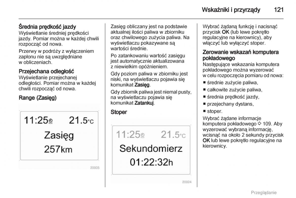 Opel Astra H III 3 instrukcja obslugi / page 121