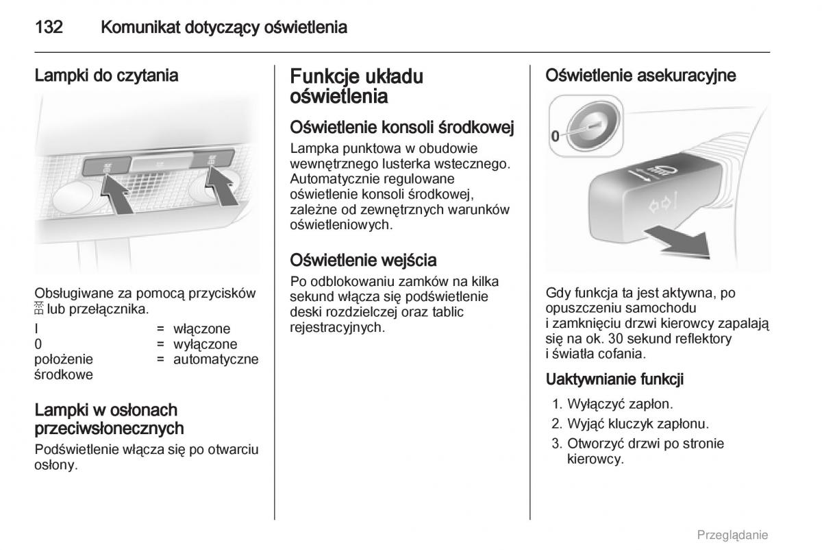 instrukcja obsługi Opel Astra Opel Astra H III 3 instrukcja / page 132