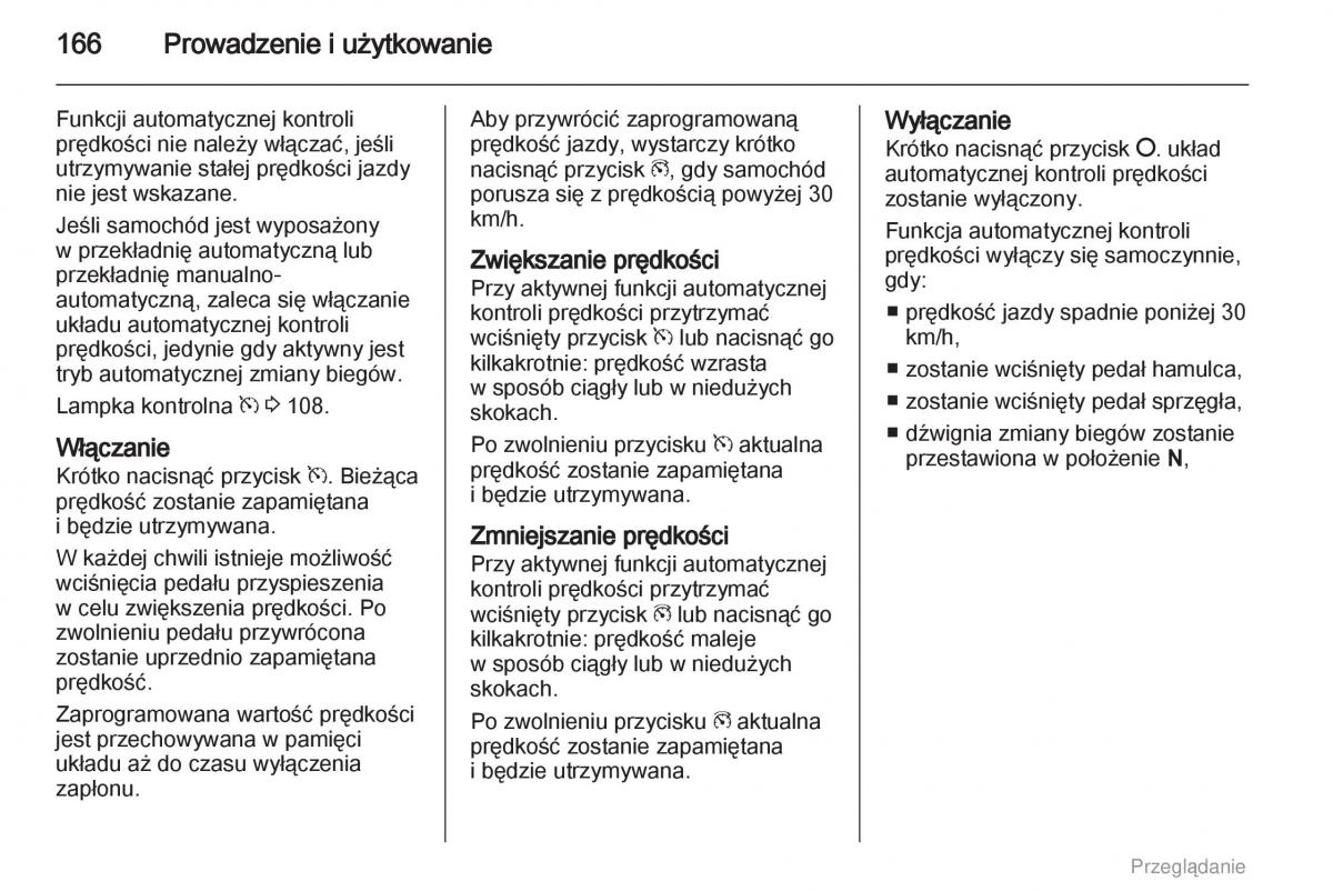 Opel Astra H III 3 instrukcja obslugi / page 166